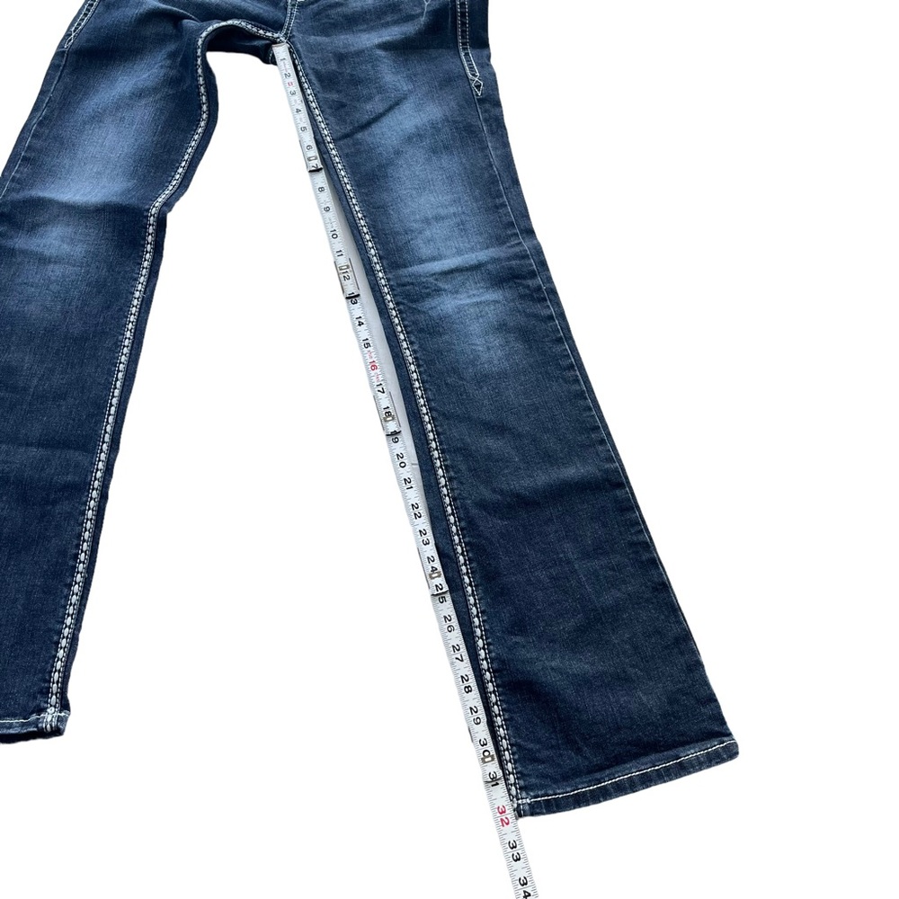 L.A. Idol USA Women’s 3 28W X 34L Dark Wash Studded Sparkle Detail Bootcut Jeans - Picture 8 of 13